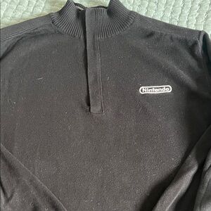 Nintendo Men's Black Zip-Up Sweater